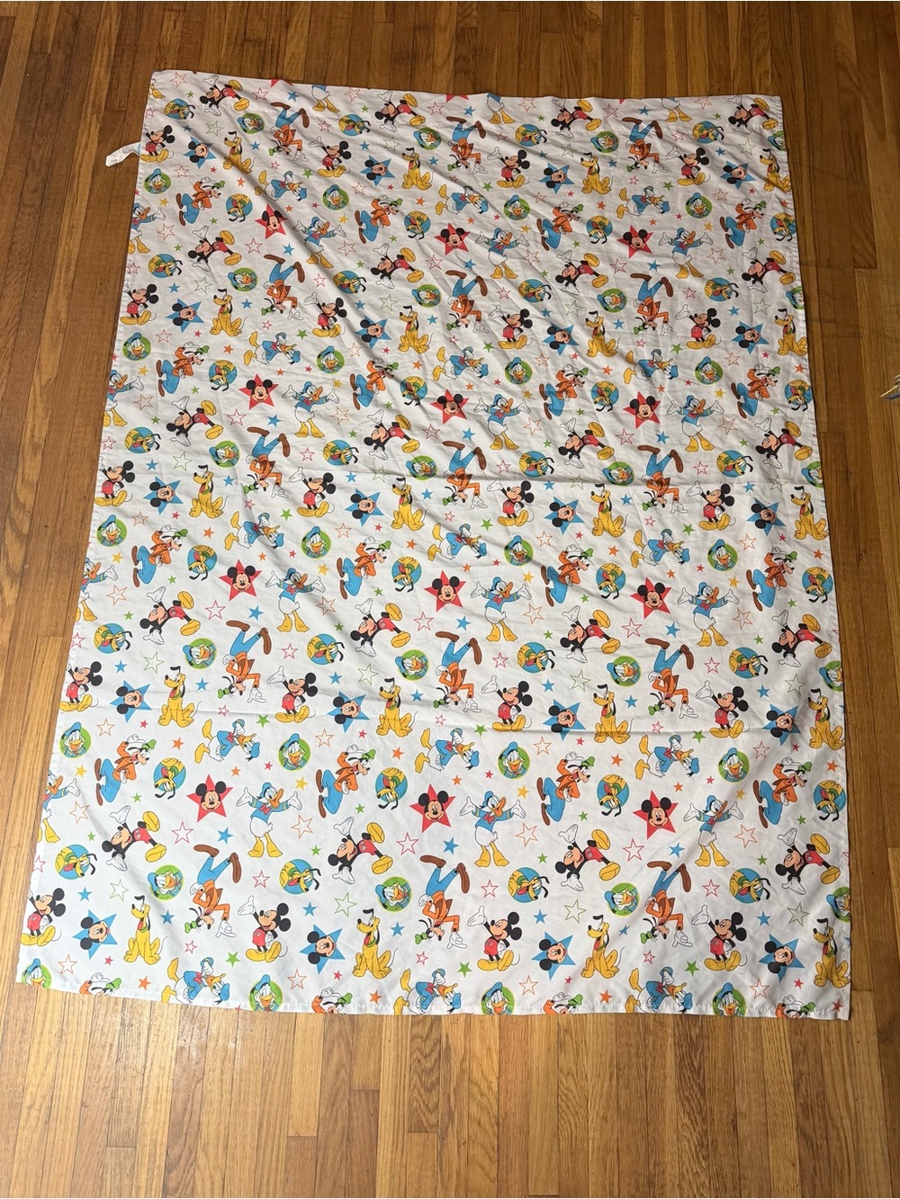 Vintage Disney Mickey and friends stars flat toddler bed sheet